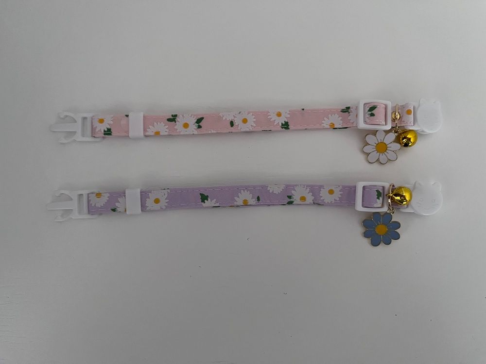 2 Pack Cotton Breakaway Cat Collar with Bell