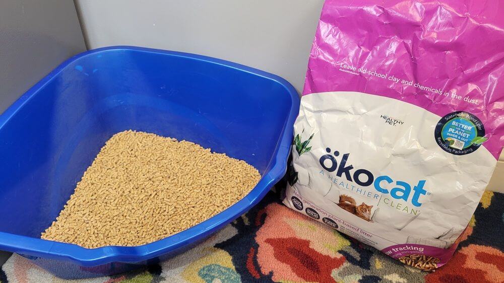 Okocat Mini Pellets Unscented Clumping Wood Cat Litter.