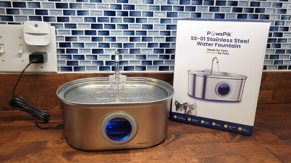 PawsPik SS-01 Stainless Steel Cat Fountain