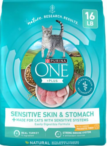 Purina ONE +Plus Sensitive Skin & Stomach Adult Natural Digestive Dry Cat Food